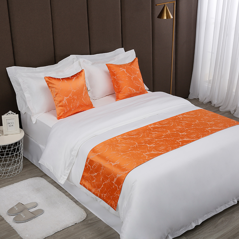 Corredor de cama de hotel em jacquard cor laranja