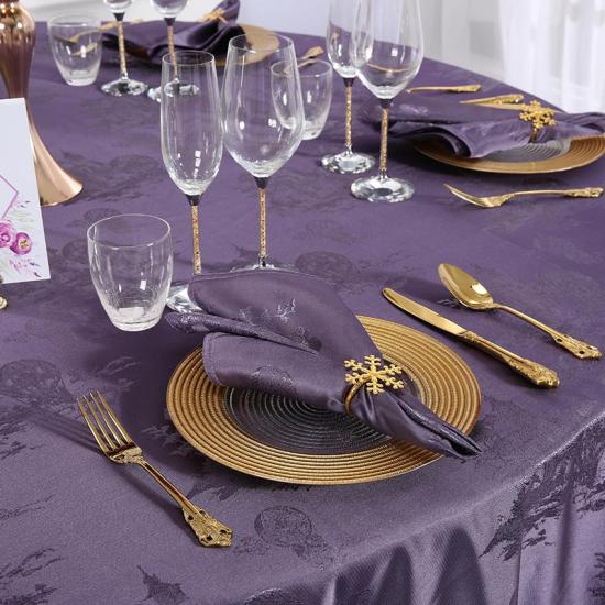 Novo design de toalha de mesa extravagante para festival roxo