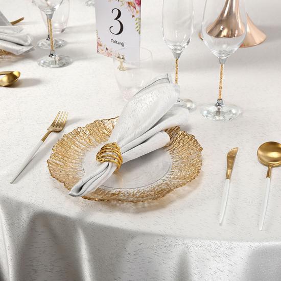 Panos de mesa de tecido de poliéster para banquetes, buffet, festa de casamento e jantar