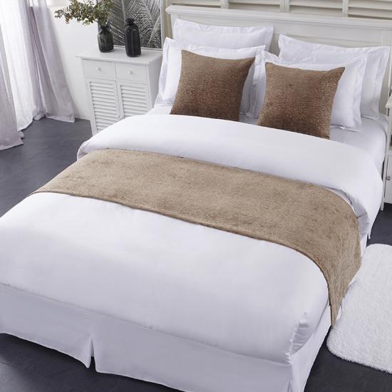 Bed linen range in 300TC white cotton percale.